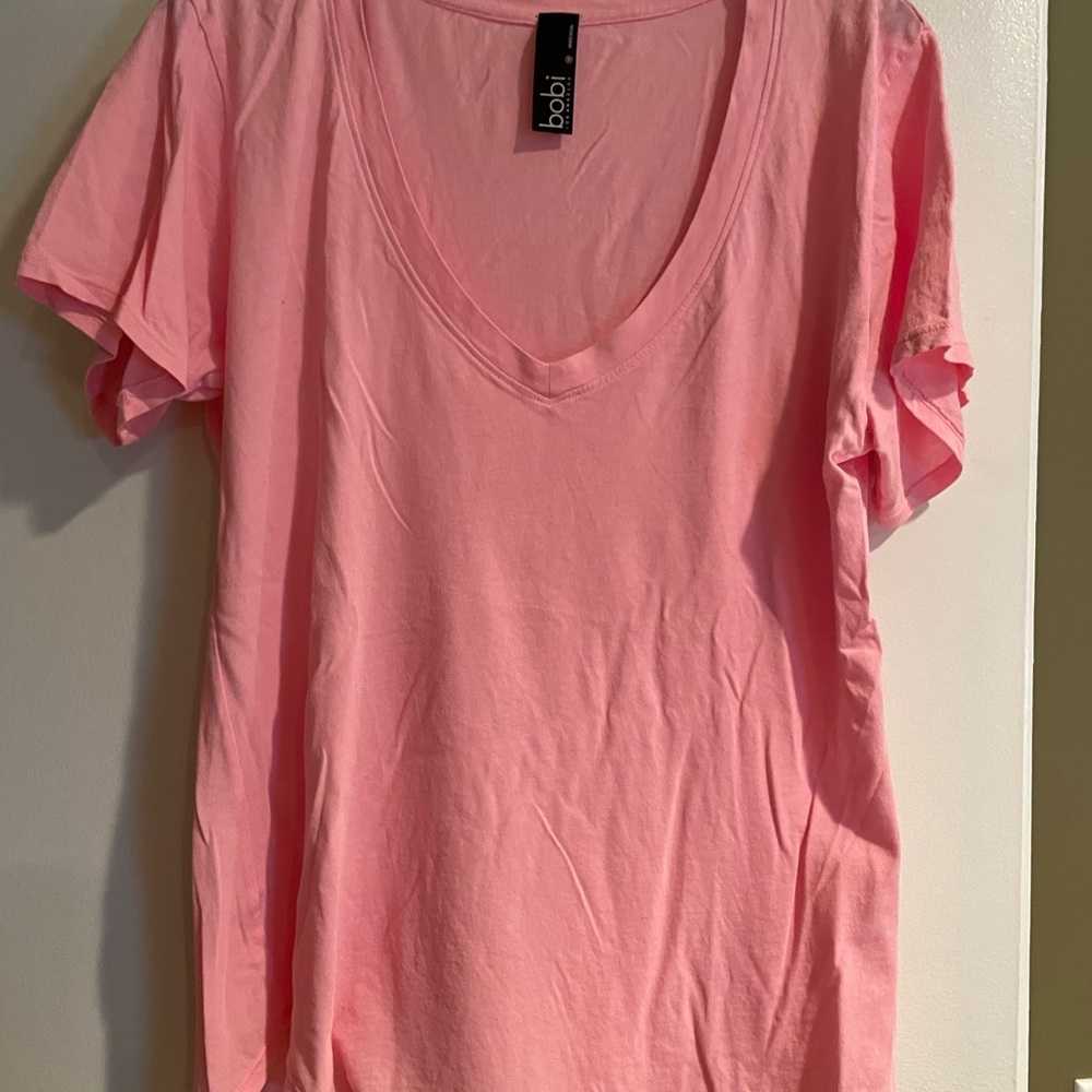 Cotton pink check T-shirt